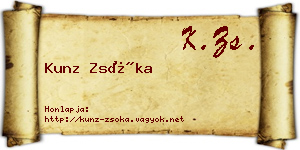 Kunz Zsóka névjegykártya